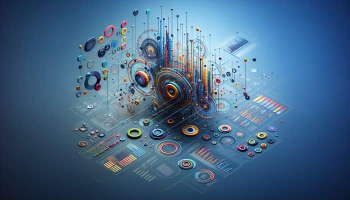 Infographic with vibrant charts and graphs, clearly conveying key industry report insights.