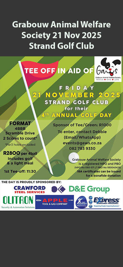 Grabouw Animal Welfare Society 21 Nov 2025 Strand Golf Club