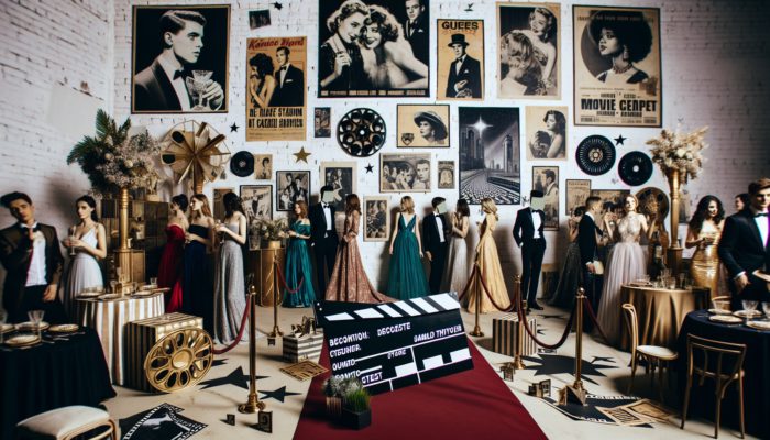 Elegant Hollywood glamour party with DIY decorations and second-hand attire on a budget.