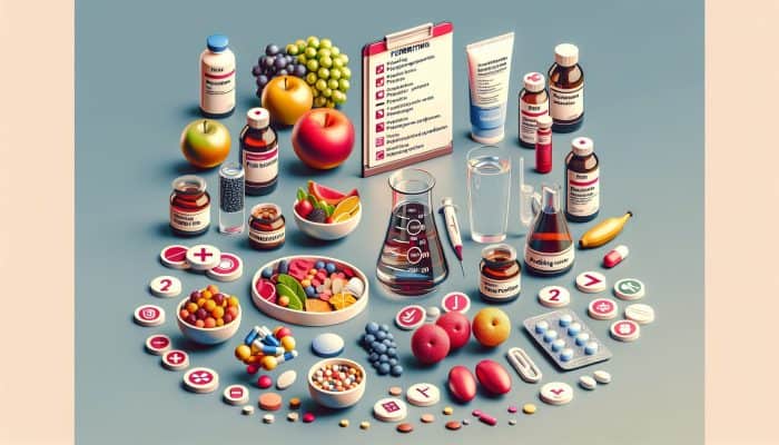 Infographic on ferritin blood test preparations with dietary, hydration, and medication guidelines.