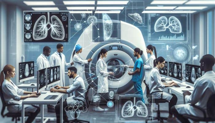 A modern medical lab in Bloxwich featuring a FibroScan device and advanced imaging technology for liver diagnostics.