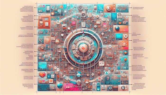 A vibrant social media interface with Poole's landmarks, consistent branding, and local hashtags like #PooleLife, showing user engagement.