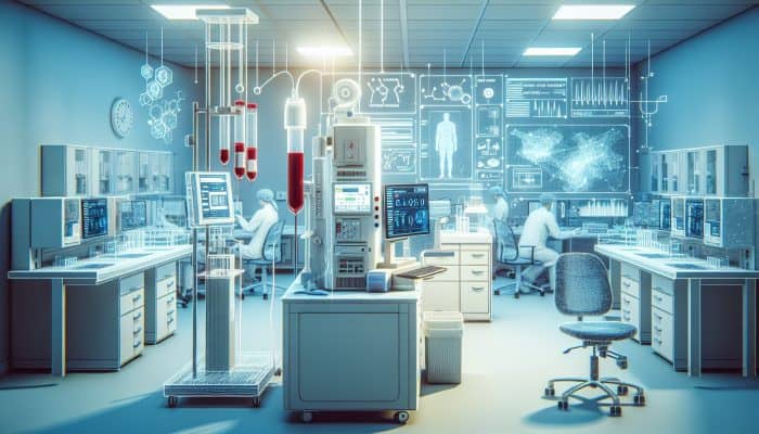 Modern medical lab in Wrexham for ferritin blood tests, equipped with advanced technology and staffed by professionals.