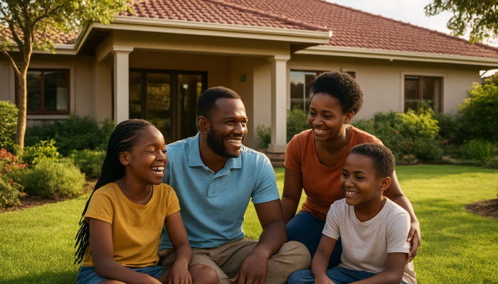 Spacious family home in Thohoyandou with lush gardens and joyful family gathering.